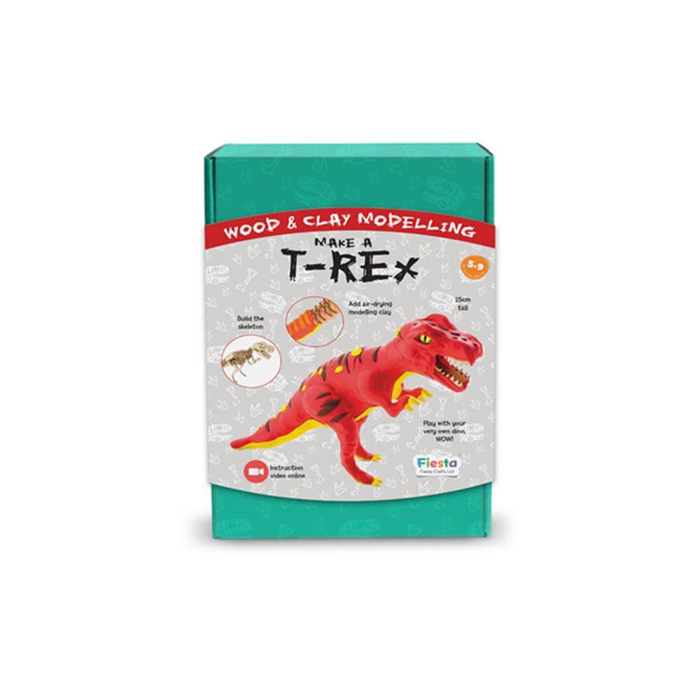 Fiesta Make A TRex Dinosaur Wood & Clay Kit Jarrolds, Norwich